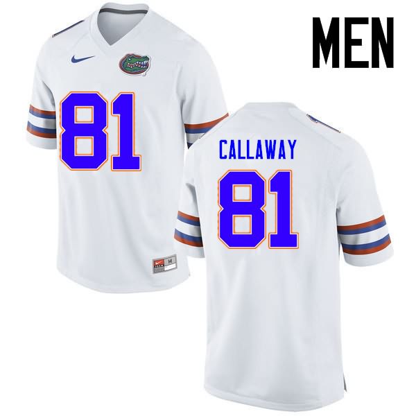 NCAA Florida Gators Antonio Callaway Men's #81 Nike White Stitched Authentic College Football Jersey ABY1564BJ